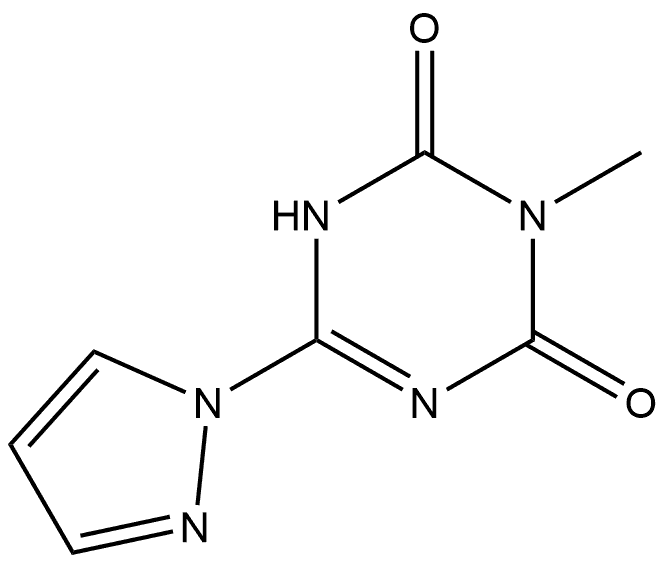 1,3,5-Triazine-2,4(1H,3H)-dione, 3-methyl-6-(1H-pyrazol-1-yl)- Struktur
