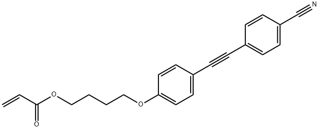 2-Propenoic acid, 4-[4-[2-(4-cyanophenyl)ethynyl]phenoxy]butyl ester Struktur