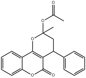 2H,5H-Pyrano[3,2-c][1]benzopyran-5-one, 2-(acetyloxy)-3,4-dihydro-2-methyl-4-phenyl- (9CI)