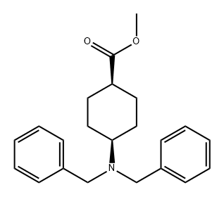 Cyclohexanecarboxyli?c acid, 4-?[bis(phenylmethyl)?amino]?-?, methyl ester, cis- Structure