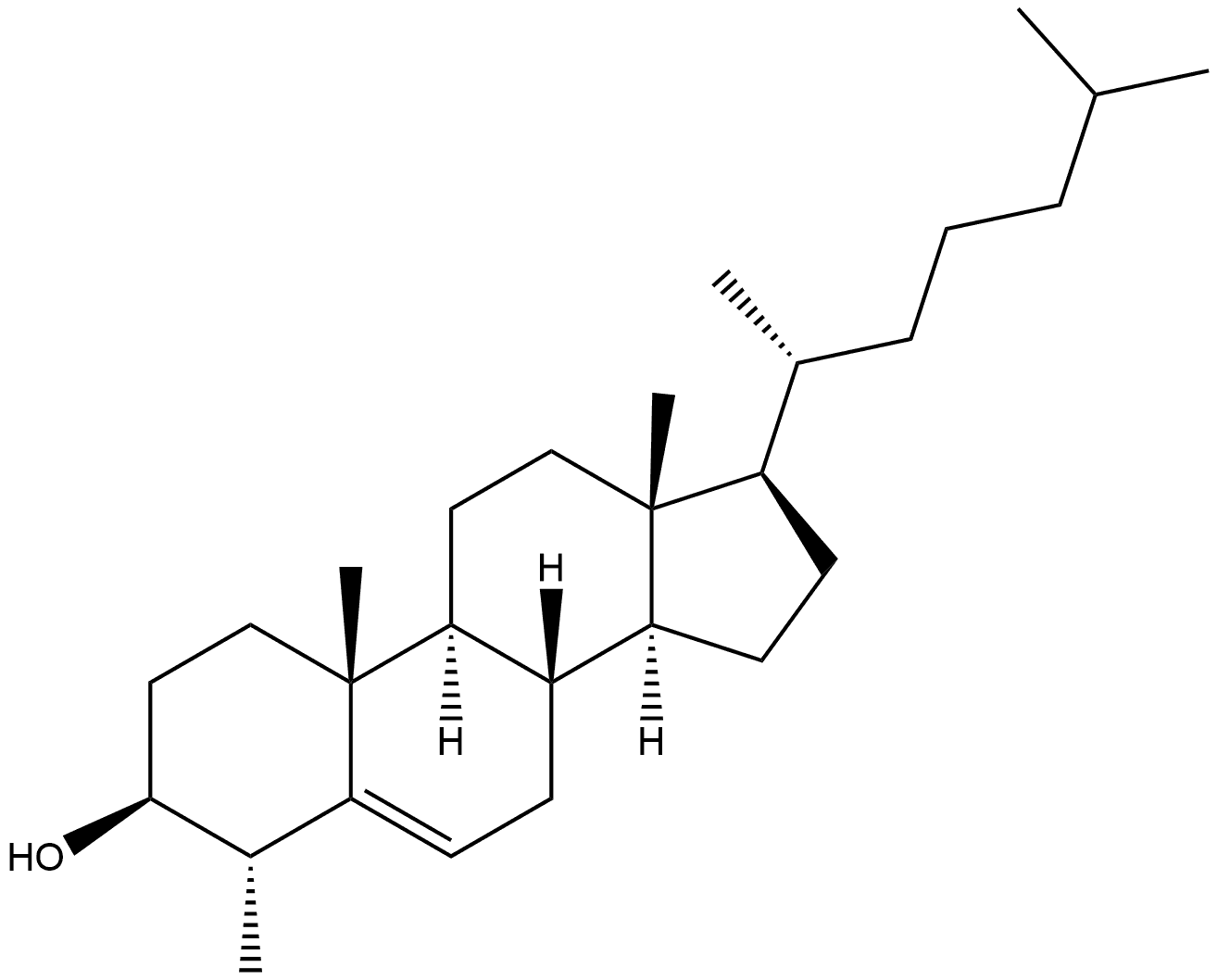 4α-Methyl-cholest-5-en-3β-ol Structure