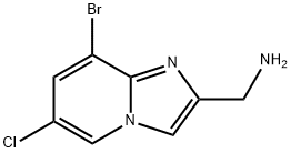 1-{8-bromo-6-chloroimidazo[1,2-a]pyridin-2-yl}methanamine Struktur