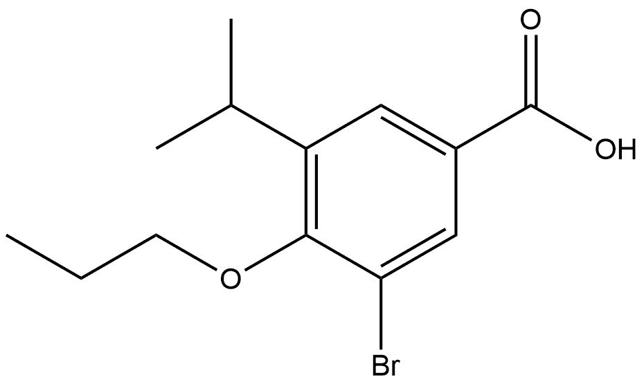 3-Bromo-5-(1-methylethyl)-4-propoxybenzoic acid Struktur