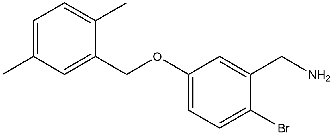 2-Bromo-5-[(2,5-dimethylphenyl)methoxy]benzenemethanamine 结构式