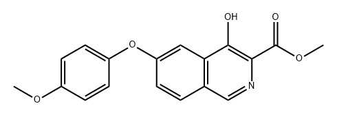 3-Isoquinolinecarboxylic acid, 4-hydroxy-6-(4-methoxyphenoxy)-, methyl ester,1509958-16-0,结构式