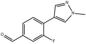 Benzaldehyde, 3-fluoro-4-(1-methyl-1H-pyrazol-4-yl)- 结构式