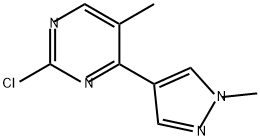2-CHLORO-5-METHYL-4-(1-METHYL-1H-PYRAZOL-4-YL)PYRIMIDINE 结构式