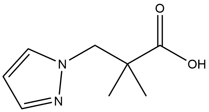 1H-吡唑-1-丙醇酸,Α,Α-二甲基-, 1514861-89-2, 结构式