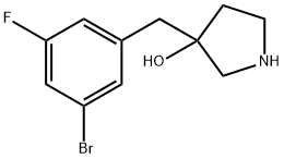 3-Pyrrolidinol, 3-[(3-bromo-5-fluorophenyl)methyl]- Structure