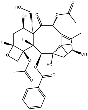 7,11-Methano-5H-cyclodeca[3,4]benz[1,2-b]oxet-5-one, 6,12b-bis(acetyloxy)-12-(benzoyloxy)-1,2a,3,4,4a,6,9,10,11,12,12a,12b-dodecahydro-4,9,11-trihydroxy-4a-(hydroxymethyl)-8,13,13-trimethyl-, (2aR,4R,4aR,6R,9S,11S,12S,12aR,12bS)- Structure