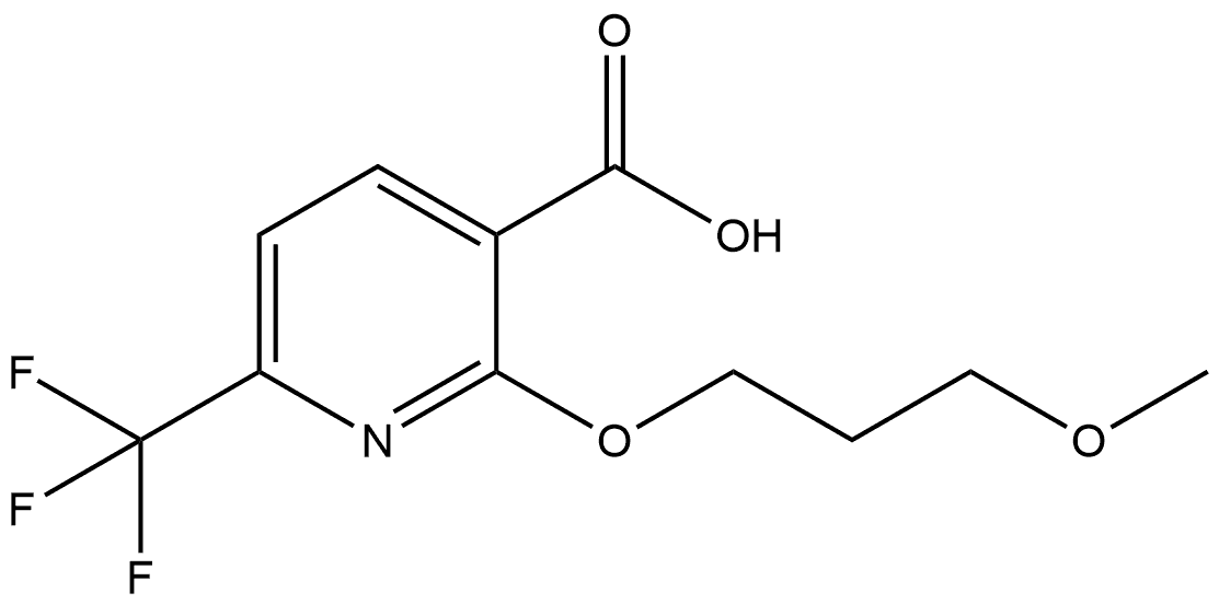 2-(3-Methoxypropoxy)-6-(trifluoromethyl)-3-pyridinecarboxylic acid Struktur