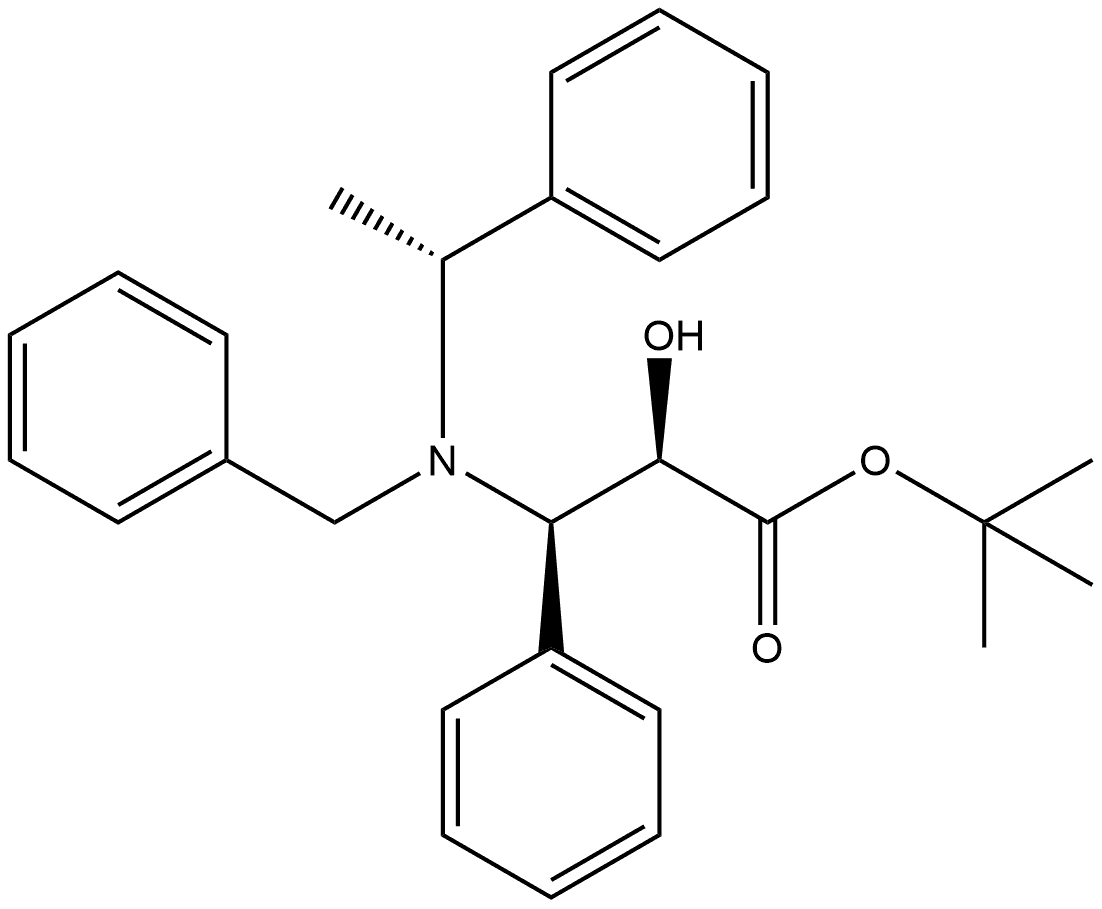 Benzenepropanoic acid, α-hydroxy-β-[[(1R)-1-phenylethyl](phenylmethyl)amino]-, 1,1-dimethylethyl ester, (αR,βR)-