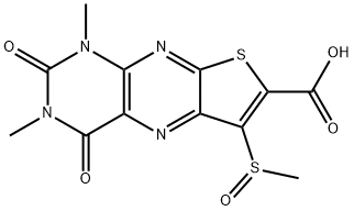 Thieno[3,2-g]pteridine-7-carboxylic acid, 1,2,3,4-tetrahydro-1,3-dimethyl-6-(methylsulfinyl)-2,4-dioxo- Struktur