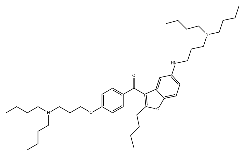 Methanone, [2-butyl-5-[[3-(dibutylamino)propyl]amino]-3-benzofuranyl][4-[3-(dibutylamino)propoxy]phenyl]- Struktur