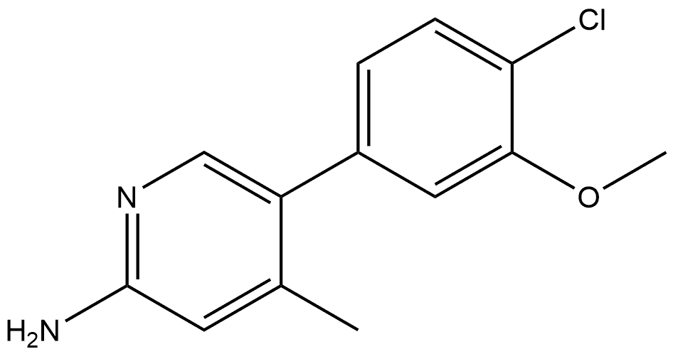 5-(4-Chloro-3-methoxyphenyl)-4-methyl-2-pyridinamine 结构式