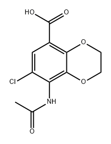 1,4-Benzodioxin-5-carboxylic acid, 8-(acetylamino)-7-chloro-2,3-dihydro-