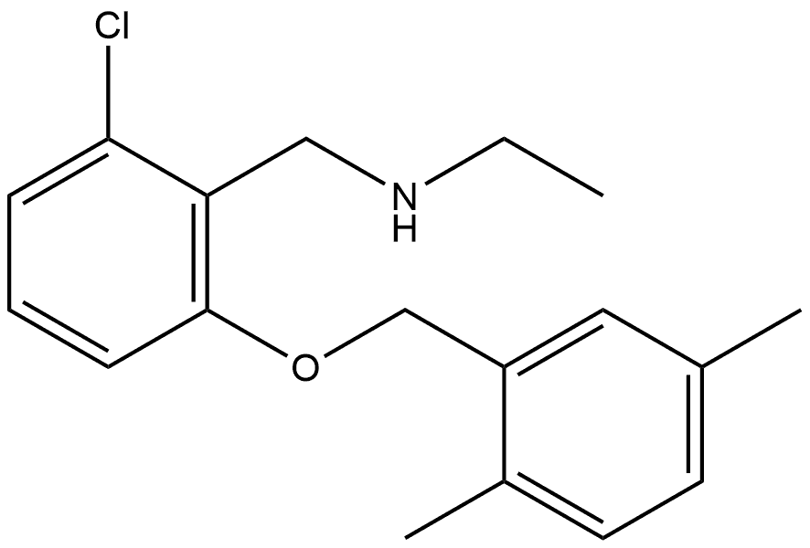 2-Chloro-6-[(2,5-dimethylphenyl)methoxy]-N-ethylbenzenemethanamine 结构式