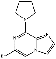 Imidazo[1,2-a]pyrazine, 6-bromo-8-(1-pyrrolidinyl)- Structure