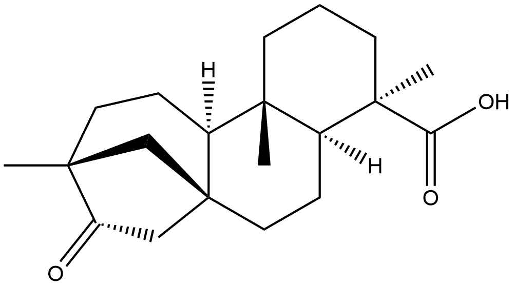 17-Norkauran-18-oic acid, 13-methyl-16-oxo-, (4α)- Struktur
