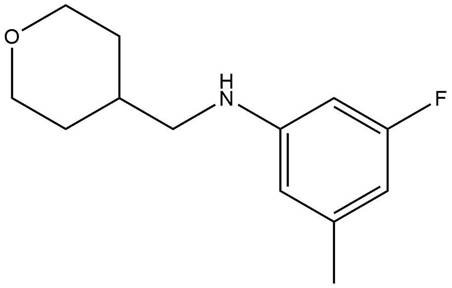 N-(3-Fluoro-5-methylphenyl)tetrahydro-2H-pyran-4-methanamine 结构式