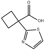 Cyclobutanecarboxylic acid, 1-(2-thiazolyl)- 结构式