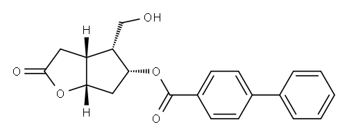 [1,1'-Biphenyl]-4-carboxylic acid, (3aR,4R,5R,6aS)-hexahydro-4-(hydroxymethyl)-2-oxo-2H-cyclopenta[b]furan-5-yl ester, rel- Struktur