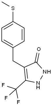 1,2-ジヒドロ-4-[4-(メチルチオ)ベンジル]-5-トリフルオロメチル-3H-ピラゾール-3-オン 化学構造式