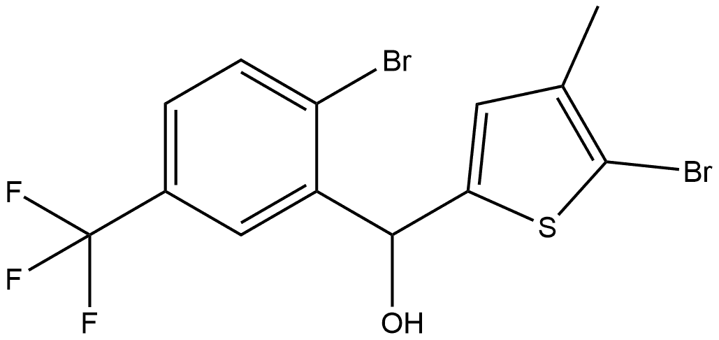 5-Bromo-α-[2-bromo-5-(trifluoromethyl)phenyl]-4-methyl-2-thiophenemethanol 结构式