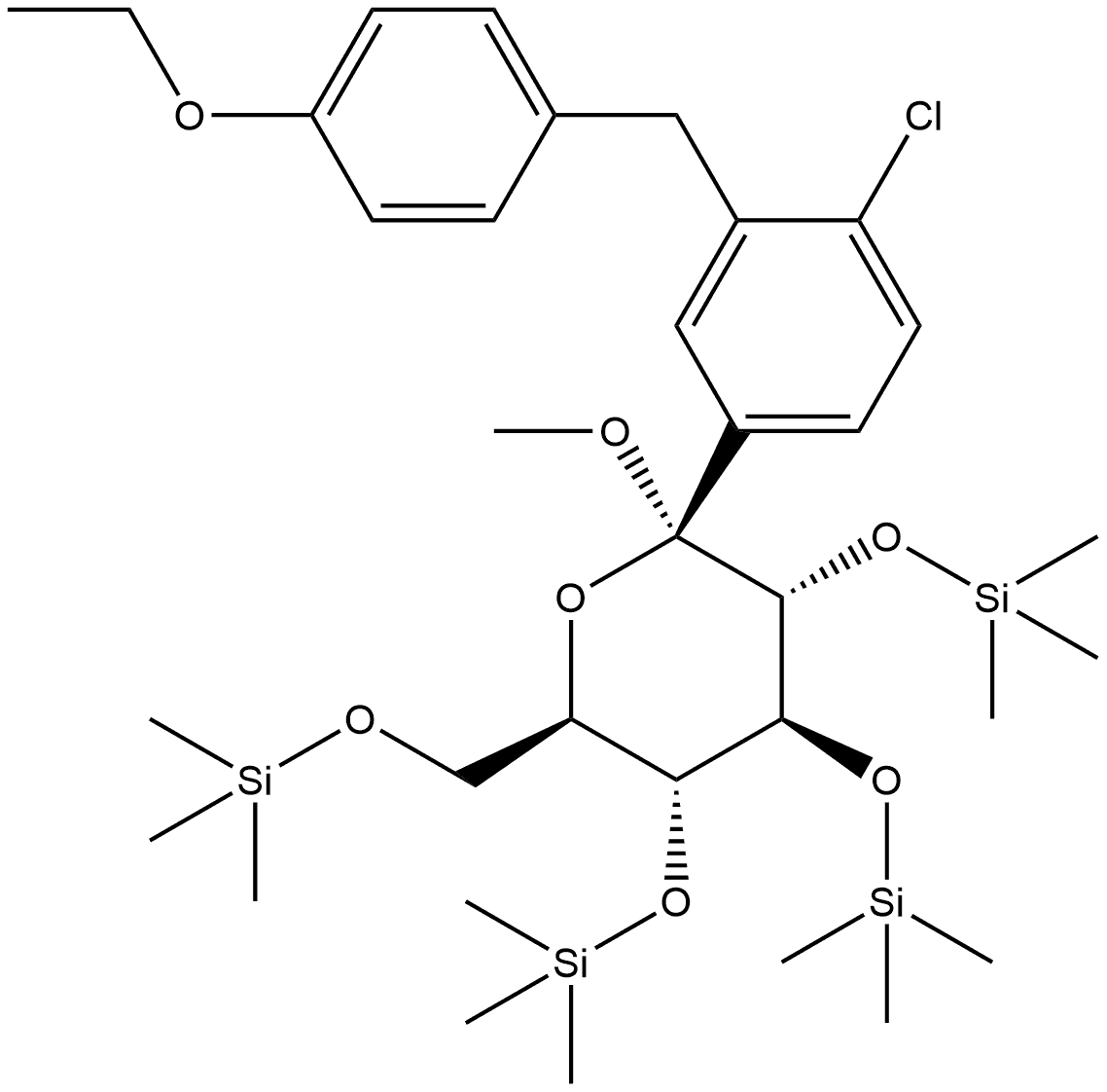α-D-Glucopyranoside, methyl 1-C-[4-chloro-3-[(4-ethoxyphenyl)methyl]phenyl]-2,3,4,6-tetrakis-O-(trimethylsilyl)-