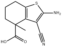 Benzo[b]thiophene-4-carboxylic acid, 2-amino-3-cyano-4,5,6,7-tetrahydro-4-methyl- Structure