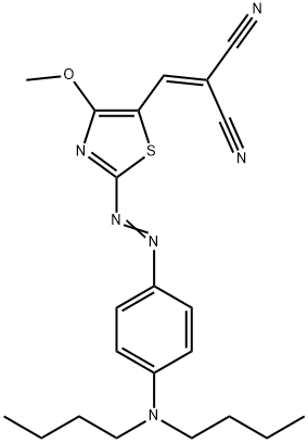 2-[[4-(二丁基氨基)苯基]二氮基]-4-甲氧基-1,3-噻唑-5-基]亚甲基]丙二腈 结构式