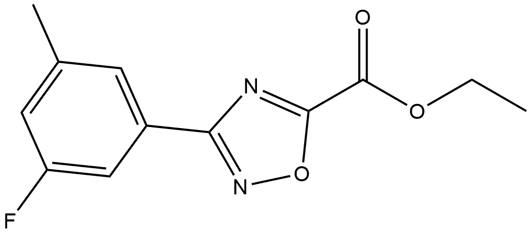 3-(3-氟-5-甲基苯基)-1,2,4-噁二唑-5-甲酸乙酯, 1532344-25-4, 结构式