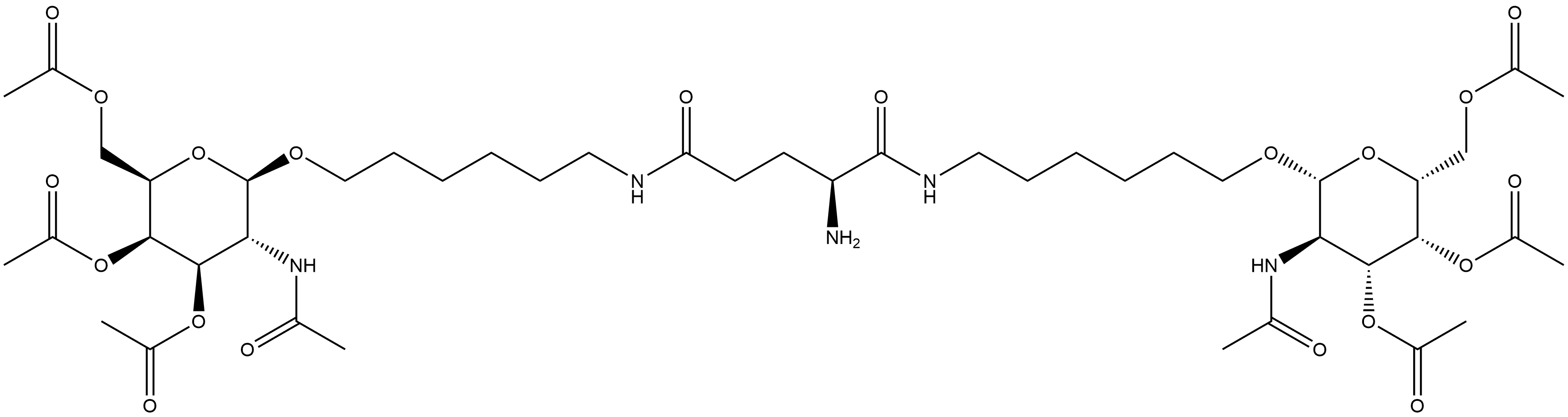 (S)-2-amino-N,N'-bis[6-[[3,4,6-tri-O-acetyl-2-(acetylamino)-2-deoxy-β-D-galactopyranosyl]oxy]hexyl]-Pentanediamide 结构式