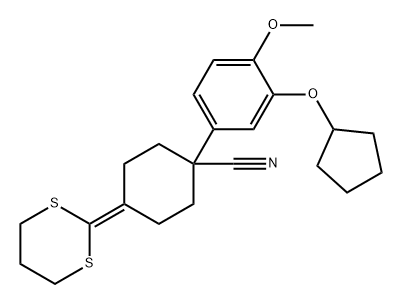 Cyclohexanecarbonitrile, 1-[3-(cyclopentyloxy)-4-methoxyphenyl]-4-(1,3-dithian-2-ylidene)-