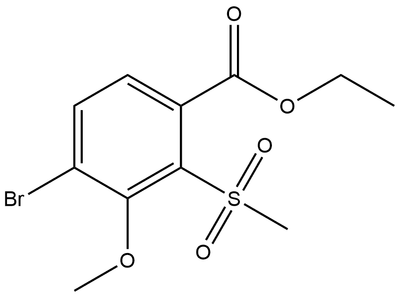 Ethyl 4-bromo-3-methoxy-2-(methylsulfonyl)benzoate 结构式
