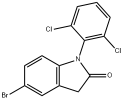2H-Indol-2-one, 5-bromo-1-(2,6-dichlorophenyl)-1,3-dihydro- Structure