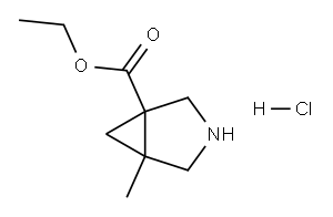 5-甲基-3-氮杂双环[3.1.0]己烷-1-甲酸乙酯盐酸盐, 1536392-96-7, 结构式