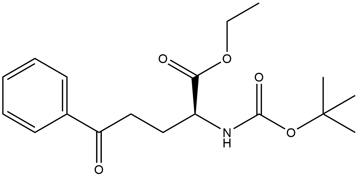 Benzenepentanoic acid, α-[[(1,1-dimethylethoxy)carbonyl]amino]-δ-oxo-, ethyl ester, (αS)- Structure