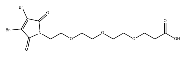 Propanoic acid, 3-[2-[2-[2-(3,4-dibromo-2,5-dihydro-2,5-dioxo-1H-pyrrol-1-yl)ethoxy]ethoxy]ethoxy]- Structure