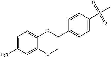 Benzenamine, 3-methoxy-4-[[4-(methylsulfonyl)phenyl]methoxy]- Structure