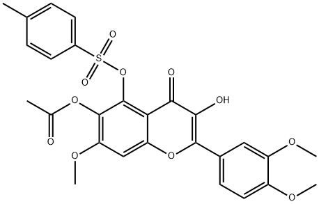 154048-04-1 4H-1-Benzopyran-4-one, 6-(acetyloxy)-2-(3,4-dimethoxyphenyl)-3-hydroxy-7-methoxy-5-[[(4-methylphenyl)sulfonyl]oxy]-