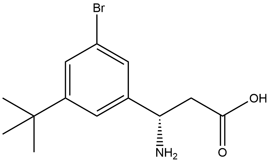 Benzenepropanoic acid, β-amino-3-bromo-5-(1,1-dimethylethyl)-, (βS)- Structure