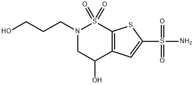 2H-Thieno[3,2-e]-1,2-thiazine-6-sulfonamide, 3,4-dihydro-4-hydroxy-2-(3-hydroxypropyl)-, 1,1-dioxide Structure