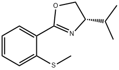 Oxazole, 4,5-dihydro-4-(1-methylethyl)-2-[2-(methylthio)phenyl]-, (4S)- Structure