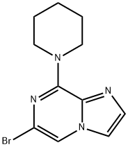 Imidazo[1,2-a]pyrazine, 6-bromo-8-(1-piperidinyl)- Structure