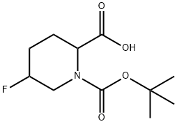 1,2-Piperidinedicarboxylic acid, 5-fluoro-, 1-(1,1-dimethylethyl) ester 化学構造式