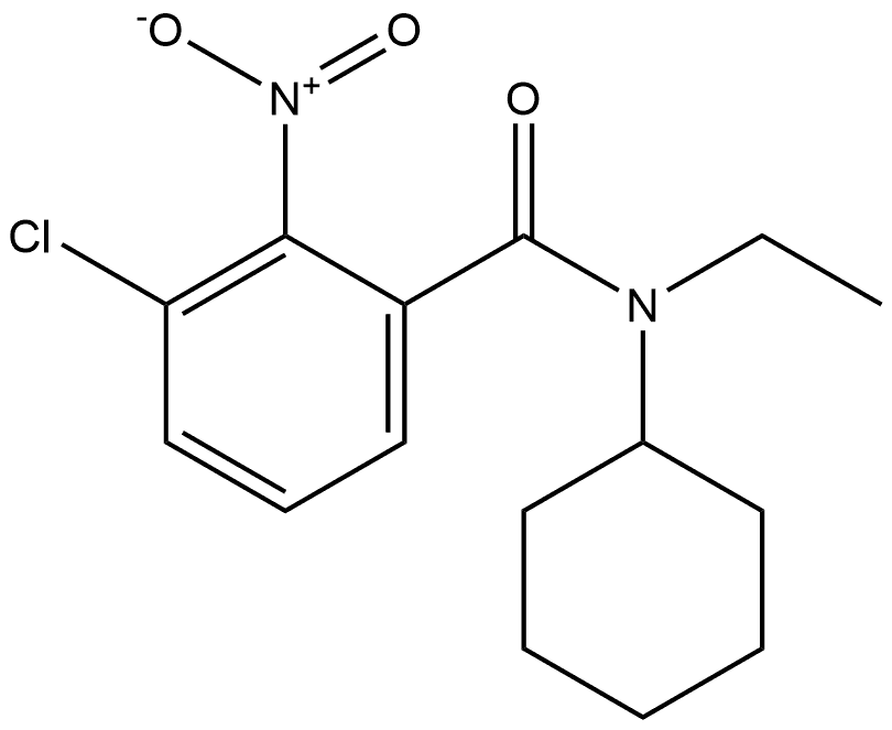3-chloro-N-cyclohexyl-N-ethyl-2-nitrobenzamide 结构式
