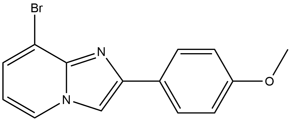 8-溴-2-(4-甲氧基苯基)咪唑并[1,2-A]吡啶 结构式