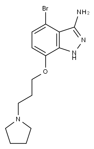 1H-Indazol-3-amine, 4-bromo-7-[3-(1-pyrrolidinyl)propoxy]- Struktur