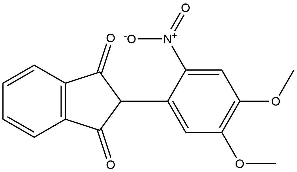 2-(4,5-二甲氧基-2-硝基苯基)-1H-茚-1,3(2H)-二酮, 154953-94-3, 结构式